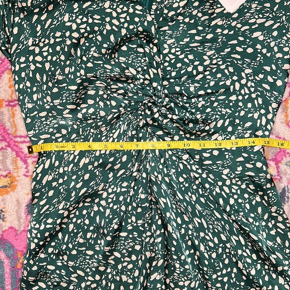 Ba&sh Erika Dress in Green Dot NWT Size 2, Medium - Picture 9 of 12